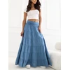 Italy Moda Spódnica-IT-SD-FL9357MSL.52-mėlyna