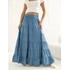 Italy Moda Spódnica-IT-SD-FL9357MSL.52-mėlyna