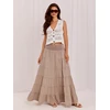 Italy Moda Spódnica-IT-SD-FL9357MSL.56-ciemny bezowy