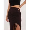 Italy Moda Spódnica-MI-SD-20582-2,65-tamsiai ruda