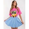Italy Moda Sijonas-MI-SD-2547.24-šviesiai mėlynas