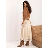 Italy Moda Spódnica-MI-SD-4213-2.65-jasny smėlio spalva