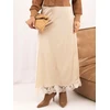 Italy Moda Spódnica-MI-SD-4213-2.65-jasny smėlio spalva