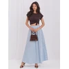 Italy Moda Spódnica-MI-SD-4349.74-šviesiai mėlyna