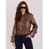 Italy Moda Moteriška striukė IR-KR-AY1007.97P rudos spalvos