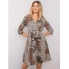 Italy Moda Suknelė-DHJ-SK-11092A-2.01P-juoda-smėlio spalvos