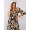 Italy Moda Suknelė-DHJ-SK-13965-1.61P-juoda-geltona