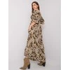 Italy Moda Suknelė-DHJ-SK-13965.71P-juoda-smėlio spalvos