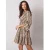 Italy Moda Suknelė-DHJ-SK-8777B-1.11P-juoda-smėlio spalvos