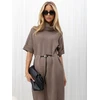 Suknelė Italy Moda Sukienka-IR-SK-YM925.84-ciemny bezowy