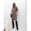 Suknelė Italy Moda Sukienka-IR-SK-YM925.84-ciemny bezowy
