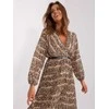 Italy Moda Suknelė-DHJ-SK-10536N-5.03P-juoda-smėlio spalvos