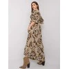 Italy Moda Suknelė-DHJ-SK-13965.71P-juoda-smėlio spalvos