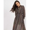 Italy Moda Suknelė-DHJ-SK-15177-1.04P-juoda-smėlio spalvos