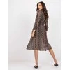 Italy Moda Suknelė-DHJ-SK-15177-1.04P-juoda-smėlio spalvos