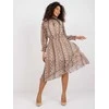 Italy Moda Suknelė-DHJ-SK-15177-1.04P-tamsiai smėlio spalvos