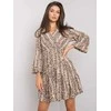 Italy Moda Suknelė-DHJ-SK-8777B-1.11P-juoda-smėlio spalvos