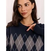 Italy Moda Sweter-IR-SW-57889.76-tamsiai mėlyna