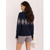 Italy Moda Sweter-IR-SW-57889.76-tamsiai mėlyna