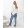 Italy Moda Sweter-IR-SW-G990.26-balta ir-tamsiai mėlyna