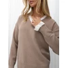 Italy Moda Sweter-IR-SW-QF3051.02-ciemny bezowy