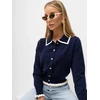 Italy Moda Sweter-IR-SW-QF9581.13-tamsiai mėlyna