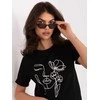Italy Moda Marškinėliai moterims-IR-TS-R2699.67-juoda