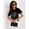 Italy Moda Marškinėliai moterims-IR-TS-R2699.67-juoda