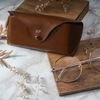 Solier Accessories Genuine leather spectacle case Solier SA37 camel