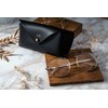 Solier Accessories Personalized genuine leather spectacle case Solier SA37 juodas