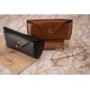 Solier Accessories Personalized genuine leather spectacle case Solier SA37 juodas