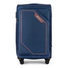 Kelioninis Solier Luggage Vidutinis lagaminas M 23 Solier SOFTFLEX STL2240 - mėlyna ir rudas