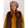 Kepurė Wool Fashion Italia Cap-AT-CZ-2318.26-tamsiai smėlio spalvos