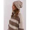 Kepurė Wool Fashion Italia Cap-AT-CZ-23250.01P-tamsiai smėlio spalvos
