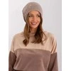 Kepurė Wool Fashion Italia Czapka-AT-CZ-2329.79-ciemny bezowy