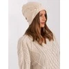 Kepurė Wool Fashion Italia Cap-AT-CZ-2329.79-smėlio spalvos