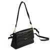 Leather Crossbody Bag with Double Strap Solier FL61 Livienne – Juodas