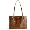 Leather Textured Shopper Shoulder Bag Solier FL55 Lune – Brown