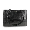 Leather Textured Shopper Shoulder Bag Solier FL55 Lune – Juodas