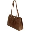 Leather Textured Shopper Shoulder Bag Solier FL55 Lune – Brown