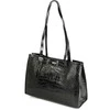 Leather Textured Shopper Shoulder Bag Solier FL55 Lune – Juodas