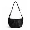 Leather Women’s Baguette Shoulder Bag Solier FL53 Mirelle – Juodas