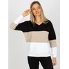 Relevance Megztinis-RV-BL-8377.89-juodas-smėlio spalvos