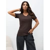 Relevance T-shirt-RV-TS-A1361.65-ciemny ruda