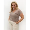 Relevance T-shirt-RV-TS-A1383.01P-ciemny bezowy