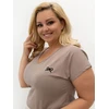 Relevance T-shirt-RV-TS-A1383.01P-ciemny bezowy
