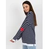 Rue Paris Megztinis-LO-BL-LK-236.27X-baltas tamsiai mėlynas