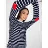 Rue Paris Megztinis-LO-BL-LK-236.27X-baltas tamsiai mėlynas