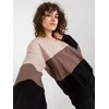 Rue Paris Megztinis-RV-BL-8328.34X-juodas-smėlio spalvos
