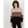 Rue Paris Megztinis-RV-BL-8328.34X-juodas-smėlio spalvos